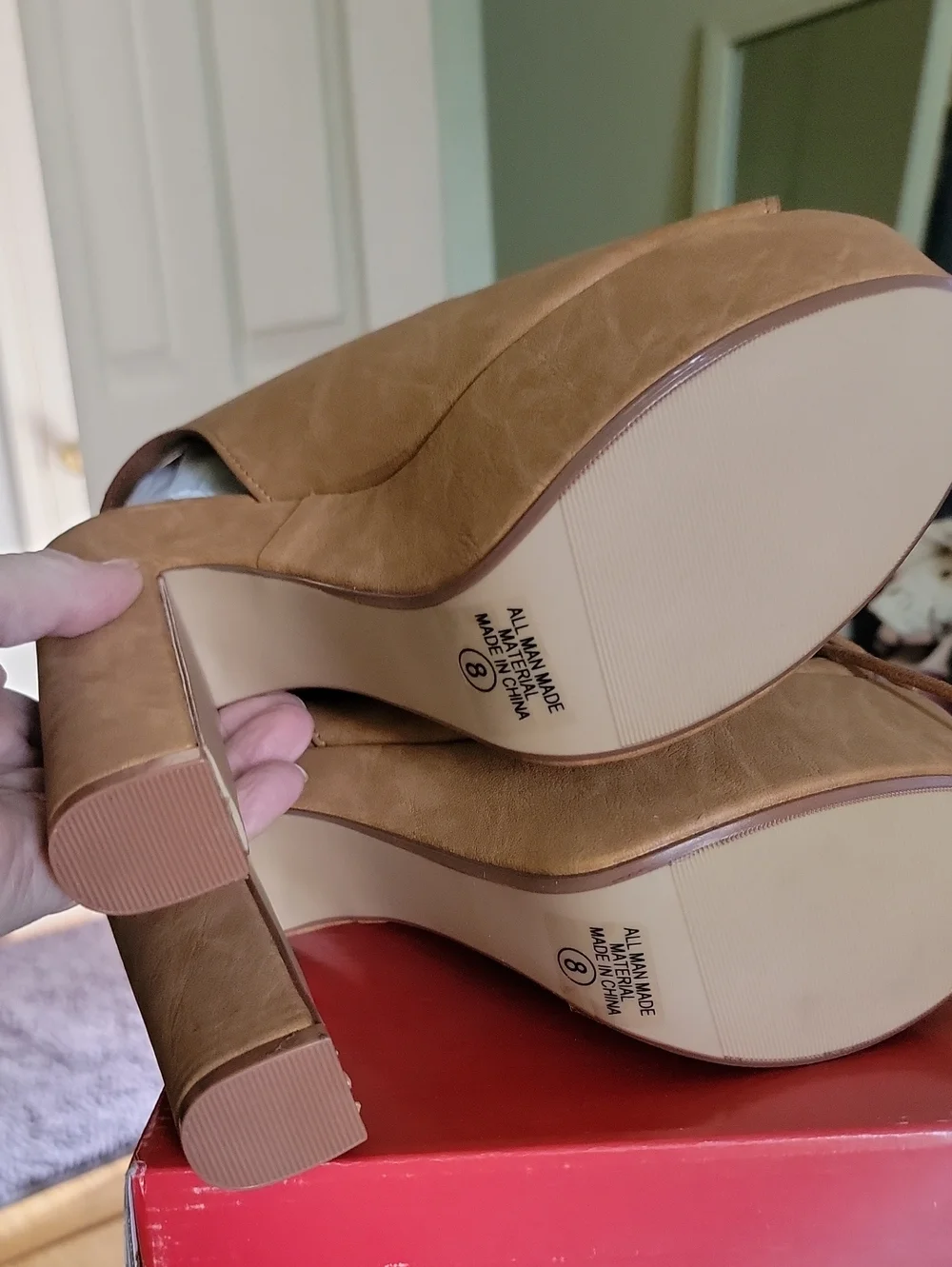 Women's Tan Platform Lace-Up High Heel Sandals